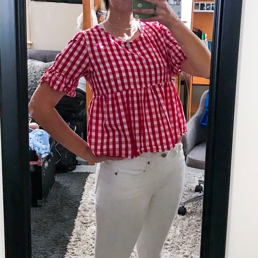 Red Gingham Top - Picture 2 of 3